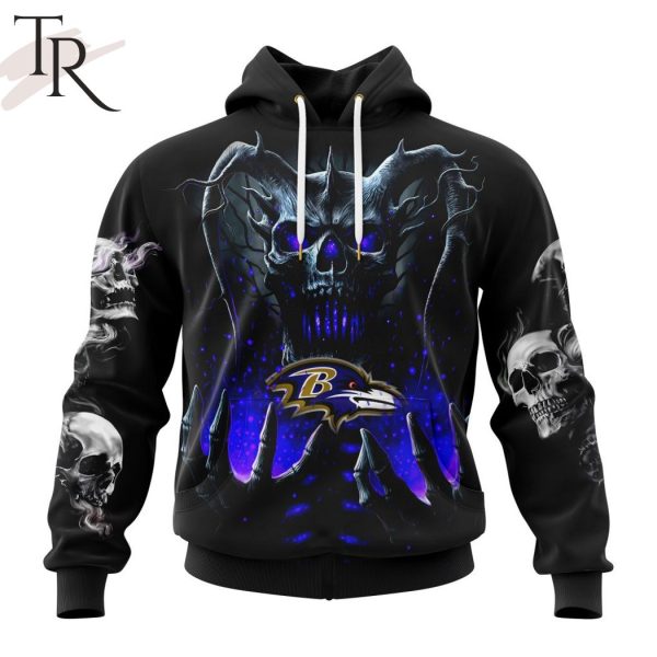 NFL Baltimore Ravens Special Skull Art Design Hoodie