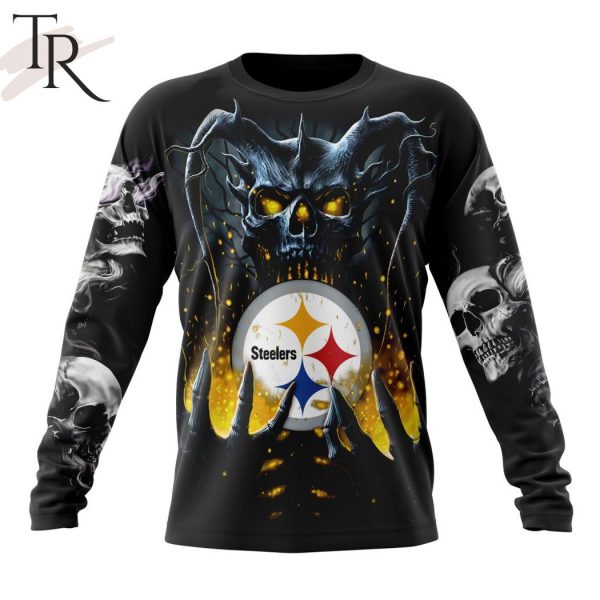 NFL Pittsburgh Steelers Special Skull Art Design Hoodie