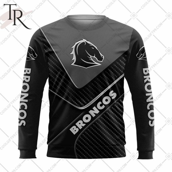 Personalized NRL Brisbane Broncos Carbon Hoodie