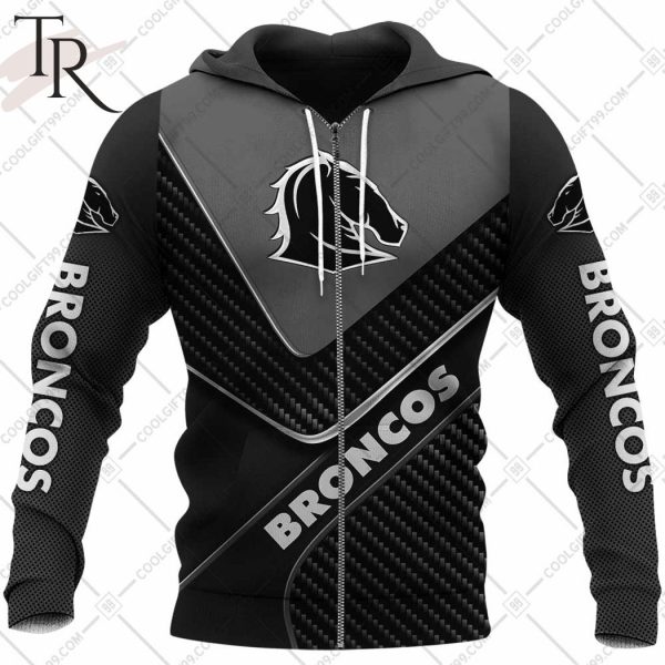 Personalized NRL Brisbane Broncos Carbon Hoodie