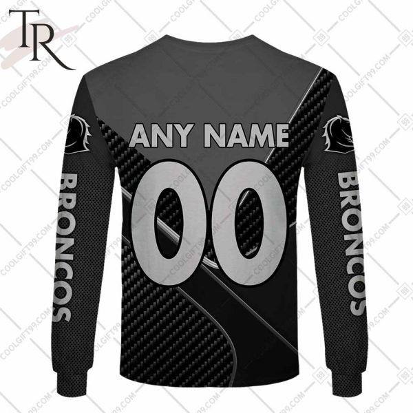 Personalized NRL Brisbane Broncos Carbon Hoodie