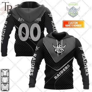 Personalized NRL Canberra Raiders Carbon Hoodie