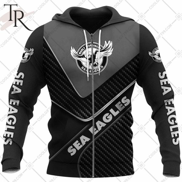 Personalized NRL Manly Warringah Sea Eagles Carbon Hoodie