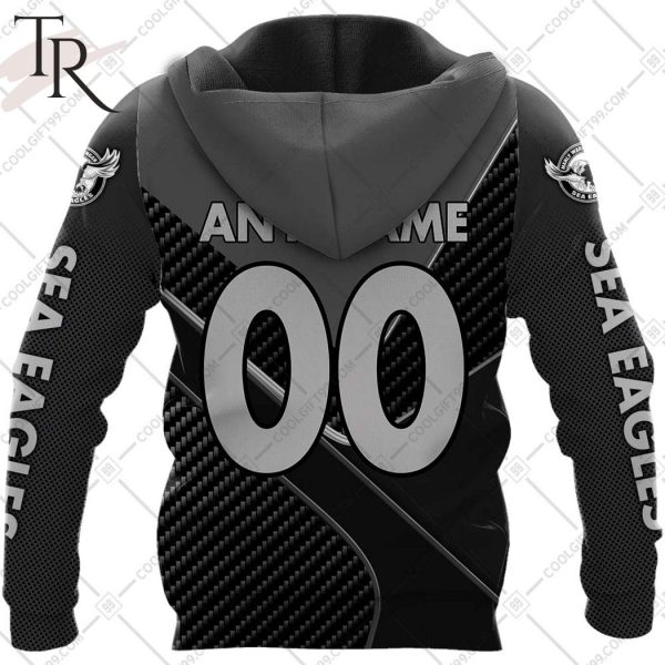 Personalized NRL Manly Warringah Sea Eagles Carbon Hoodie