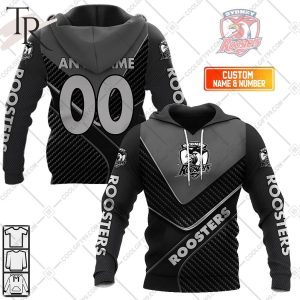 Personalized NRL Sydney Roosters Carbon Hoodie