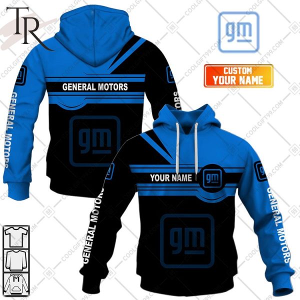 Personalized General Motors Black Blue Hoodie