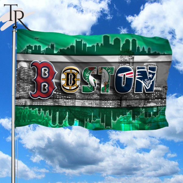 Boston With Teams From Major League Sports Flag