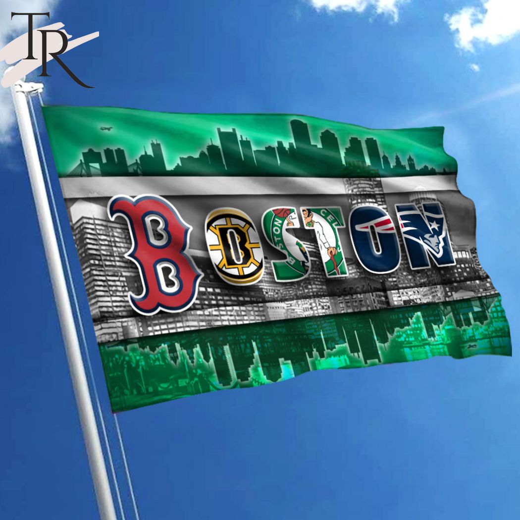 Boston With Teams From Major League Sports Flag