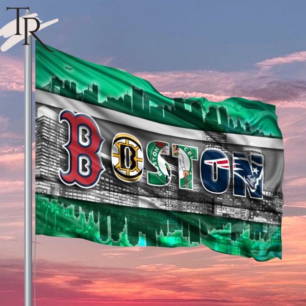 Boston With Teams From Major League Sports Flag