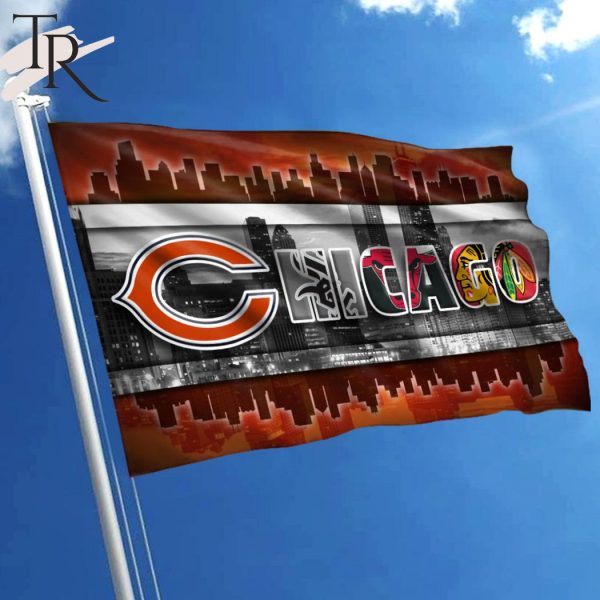 Chicago 1 With Teams From Major League Sports Flag