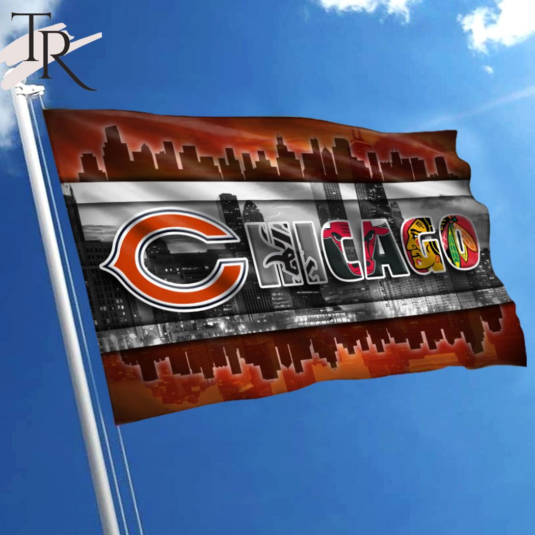 Chicago Sports Bears Cubs Blackhawks Bulls Flag 3x5 ft Sports