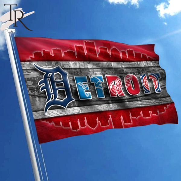 Detroit With Teams From Major League Sports Flag