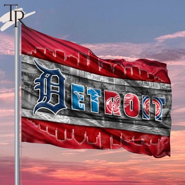 Detroit With Teams From Major League Sports Flag