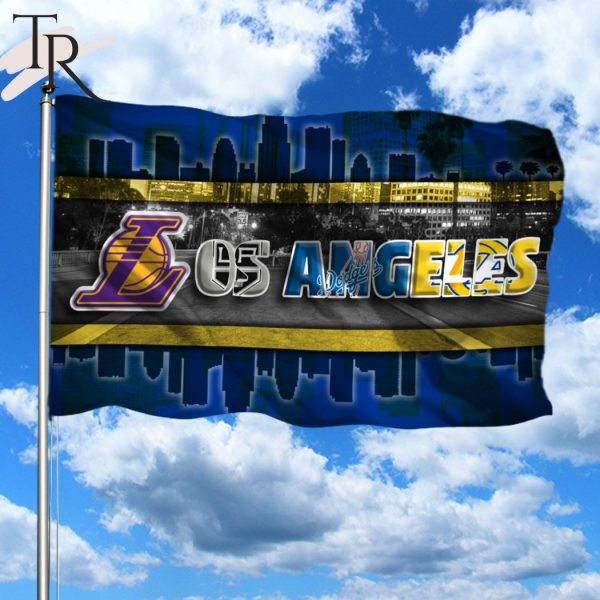 Los Angeles 2 With Teams From Major League Sports Flag