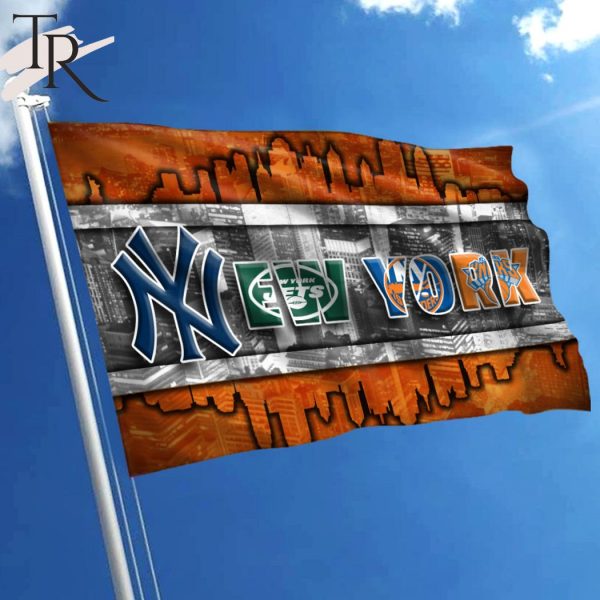 New York 2 With Teams From Major League Sports Flag