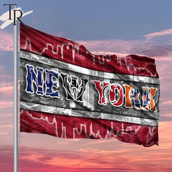 New York 3 With Teams From Major League Sports Flag