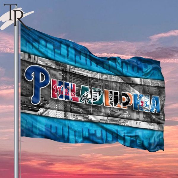 Philadelphia With Teams From Major League Sports Flag