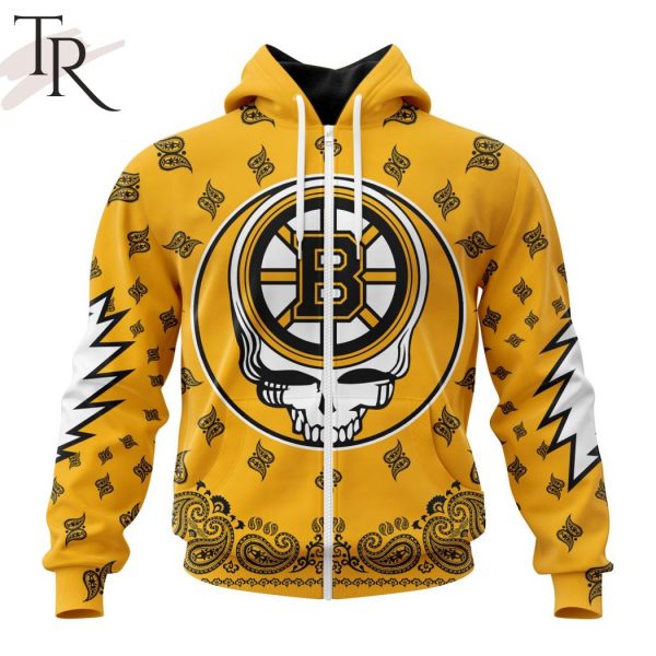 NHL Boston Bruins Special Grateful Dead Design Hoodie