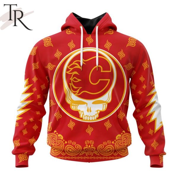 NHL Calgary Flames Special Grateful Dead Design Hoodie