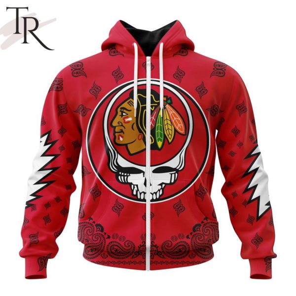 NHL Chicago Blackhawks Special Grateful Dead Design Hoodie