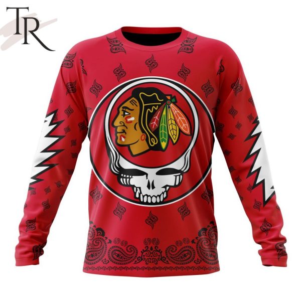 NHL Chicago Blackhawks Special Grateful Dead Design Hoodie