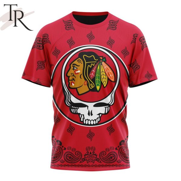 NHL Chicago Blackhawks Special Grateful Dead Design Hoodie