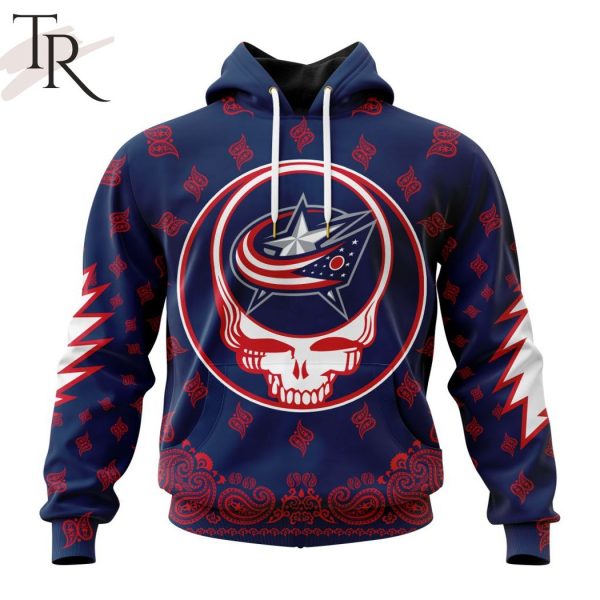 NHL Columbus Blue Jackets Special Grateful Dead Design Hoodie