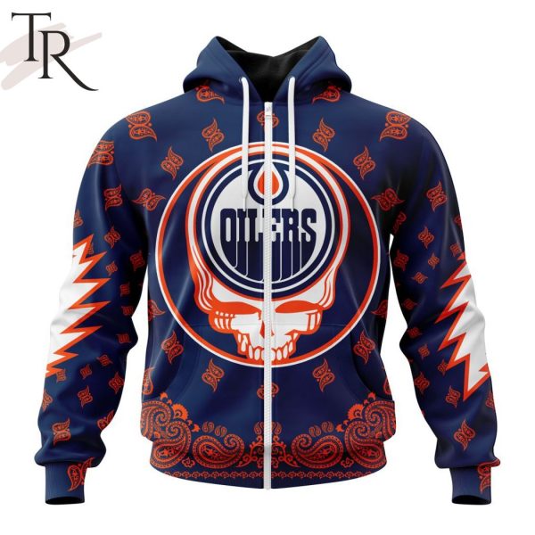 NHL Edmonton Oilers Special Grateful Dead Design Hoodie