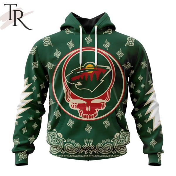 NHL Minnesota Wild Special Grateful Dead Design Hoodie