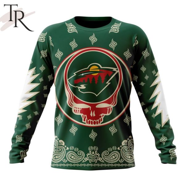 NHL Minnesota Wild Special Grateful Dead Design Hoodie