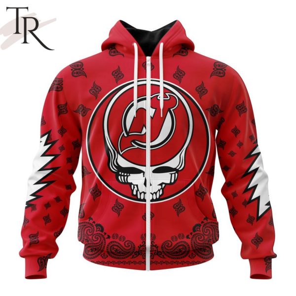 NHL New Jersey Devils Special Grateful Dead Design Hoodie