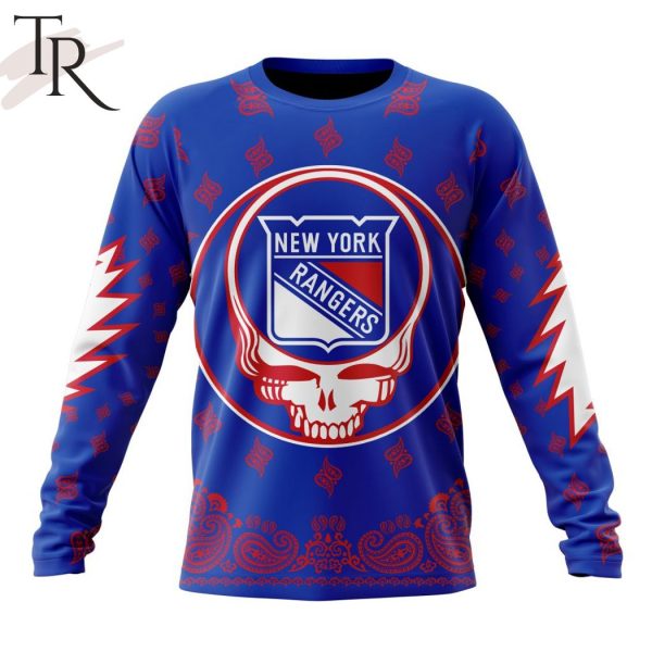 NHL New York Rangers Special Grateful Dead Design Hoodie