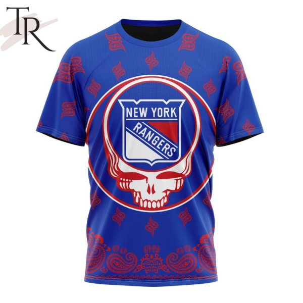 NHL New York Rangers Special Grateful Dead Design Hoodie