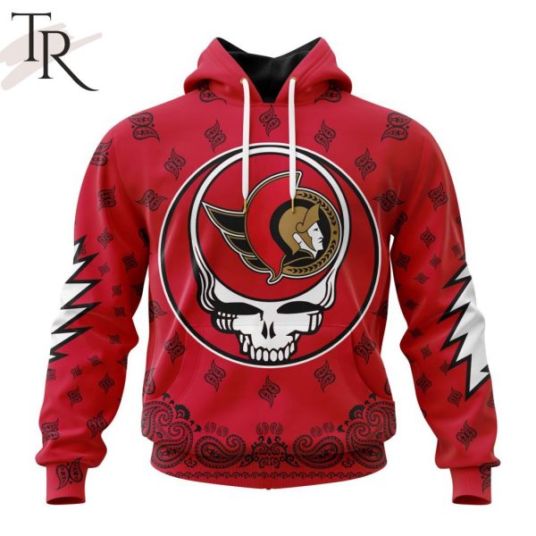 NHL Ottawa Senators Special Grateful Dead Design Hoodie