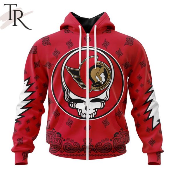 NHL Ottawa Senators Special Grateful Dead Design Hoodie