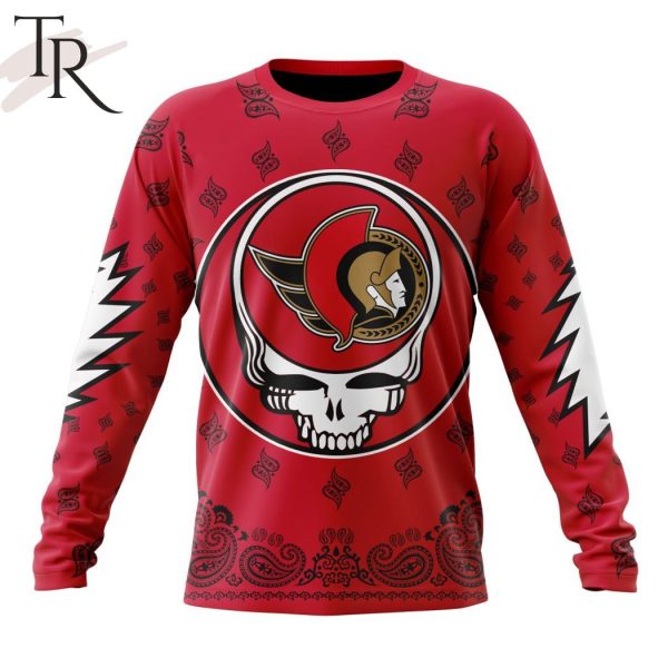 NHL Ottawa Senators Special Grateful Dead Design Hoodie