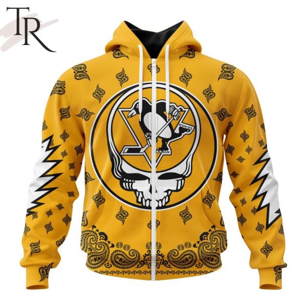 NHL Pittsburgh Penguins Special Grateful Dead Design Hoodie