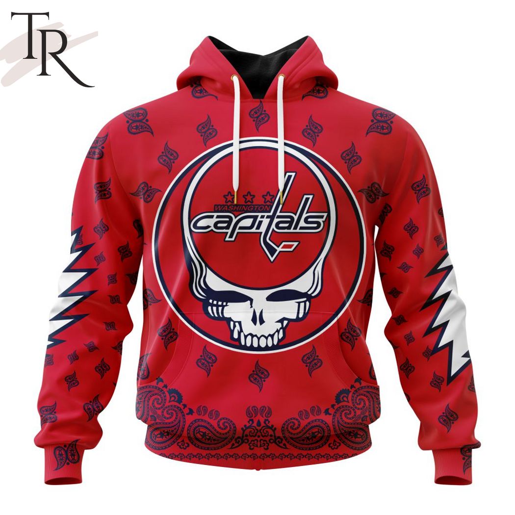 NHL Washington Capitals Vintage Snow Wash Red Pullover Hoodie