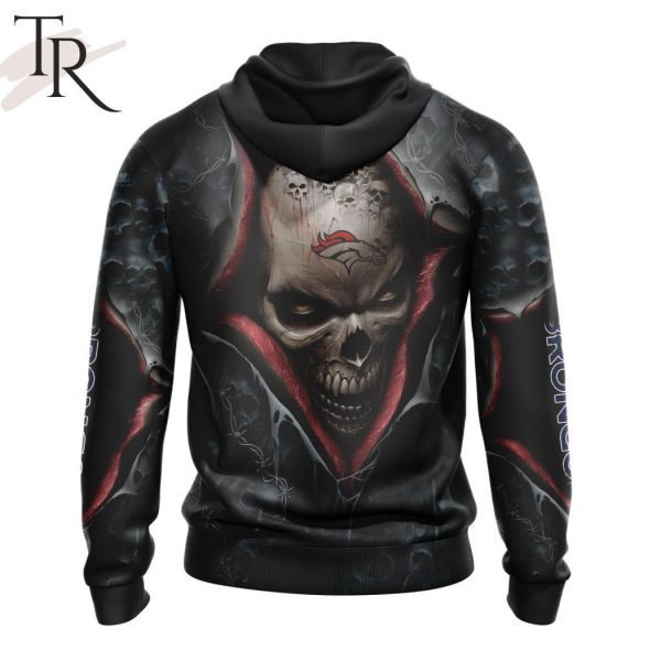 NEW] NFL Denver Broncos Special Horror Skull Art Design Hoodie