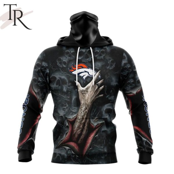 NEW] NFL Denver Broncos Special Horror Skull Art Design Hoodie