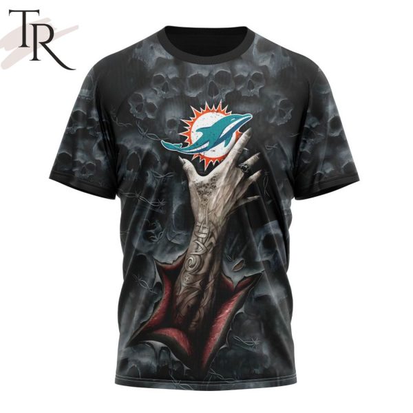 NEW] NFL Miami Dolphins Special Horror Skull Art Design Hoodie