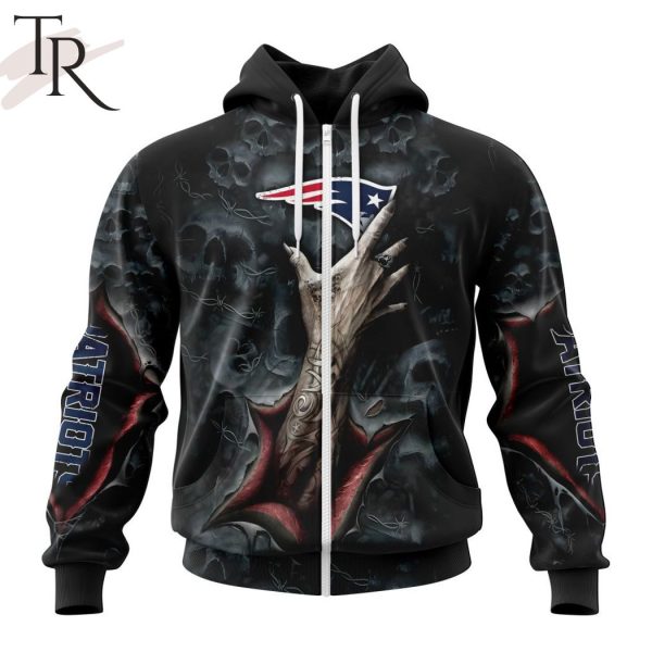 NEW] NFL New England Patriots Special Horror Skull Art Design Hoodie