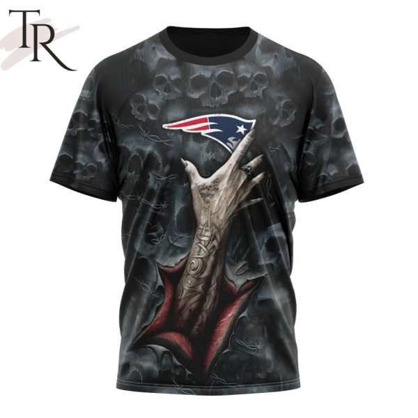 NEW] NFL New England Patriots Special Horror Skull Art Design Hoodie