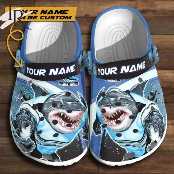 Cronulla Sutherland Sharks Personalized Name 3D Crocs Gift For Nrl Fan