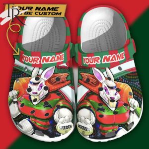 South Sydney Rabbitohs Personalized Name 3D Crocs Gift For Nrl Fan