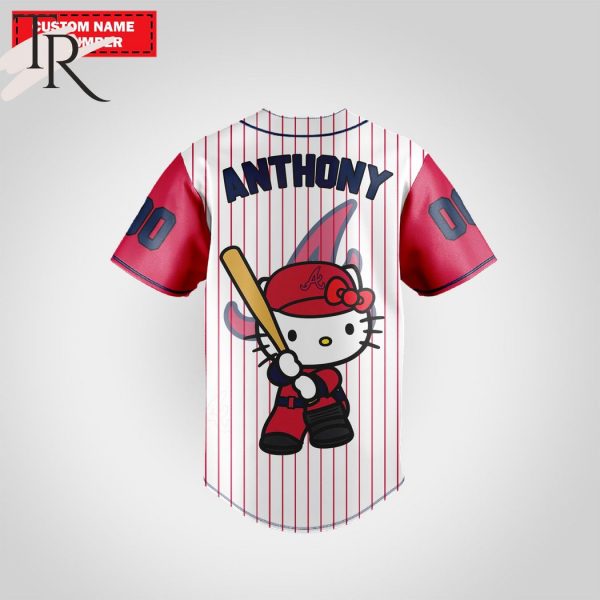 Atlanta Braves Special Hello Kitty Design Baseball Jersey Premium MLB Custom Name – Number