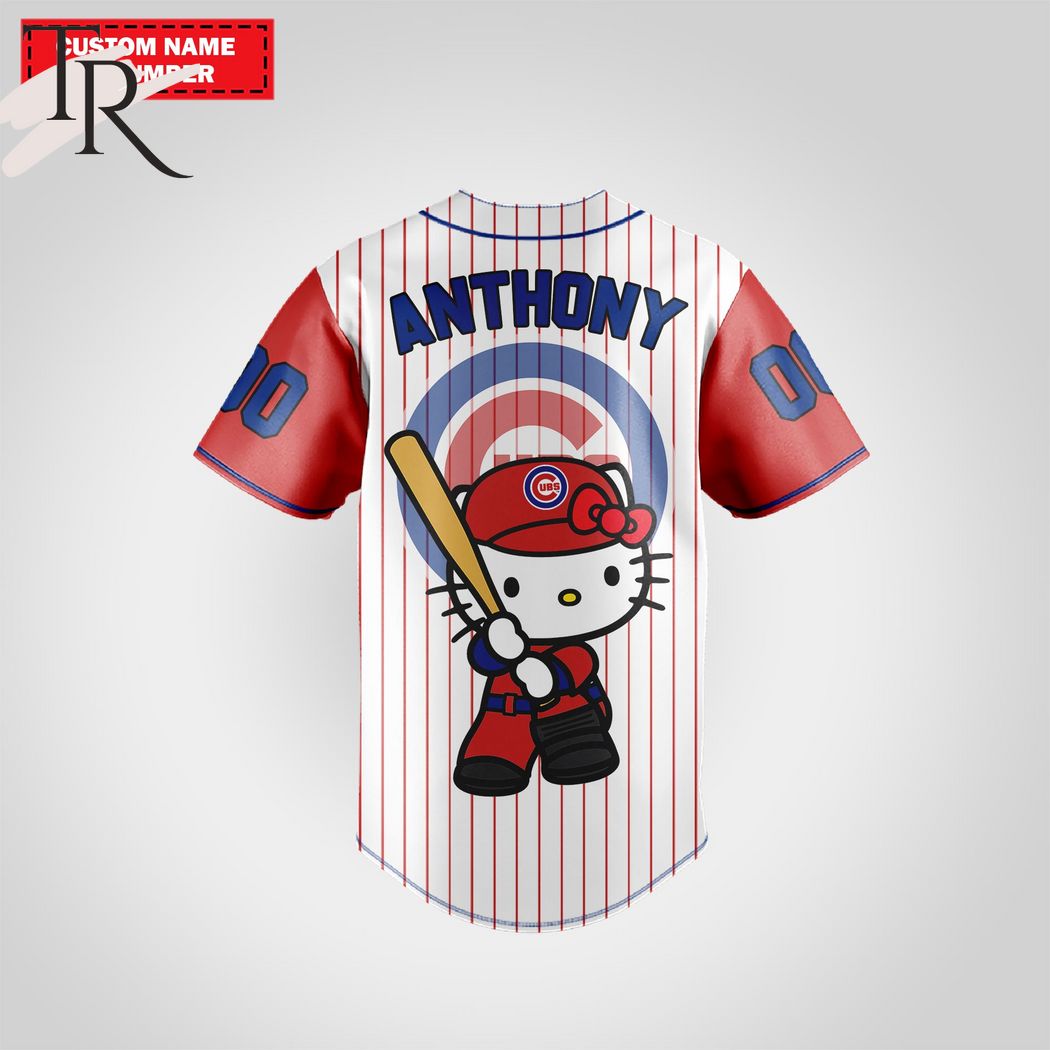 Chicago Cubs Special Hello Kitty Design Baseball Jersey Premium