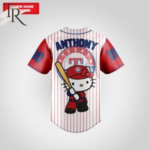 Texas Rangers Special Hello Kitty Design Baseball Jersey Premium MLB Custom Name – Number