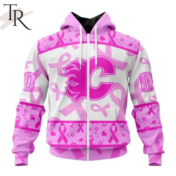 NHL Calgary Flames Special Pink October Breast Cancer Awareness Month Hoodie