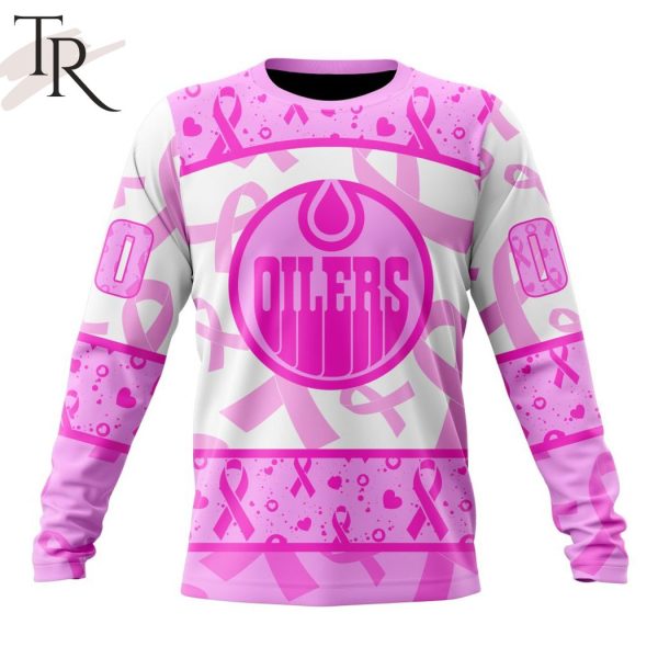 NHL Edmonton Oilers Special Pink October Breast Cancer Awareness Month Hoodie